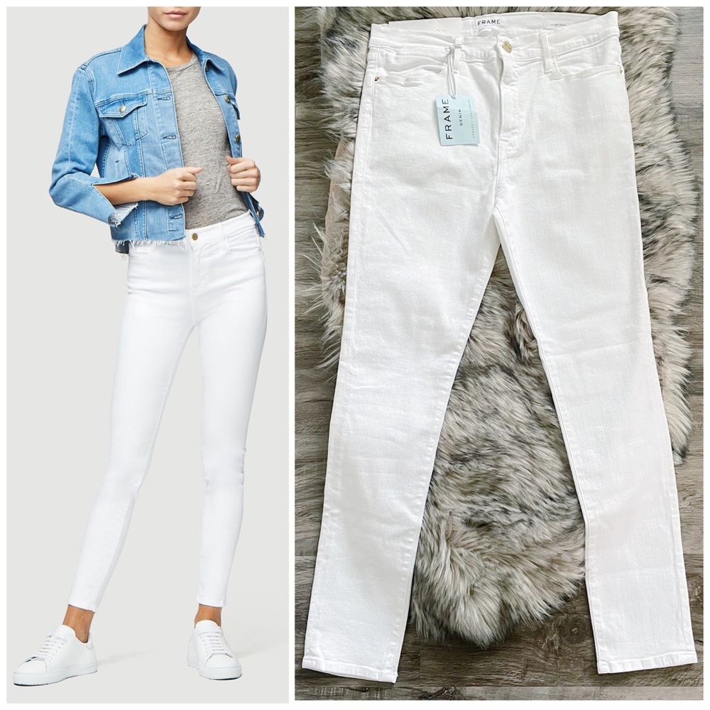 NEW Frame Denim Le High Skinny Jean in Blanc White